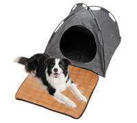 Genérico Covered Cat Bed Portable Breathable Pet House with Rattan Mat