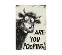 Genérico Cow Art - 30x20Cm Metal Funny Wall Sign, Modern Animal Decor, Are You Pooping Quote, Funny Cow Sign, Humorous Farmhouse Restroom Decoration For Home Christmas Easter Men Women Bathroom