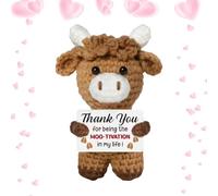 Genérico Cow Crochet, Desktop Decor, Decorative Knitted Doll, for Women, Ladies, Wives, Mothers, Collectors, Animal Lovers, Birthday, Holiday, Home, Office, Bookshelf, Bedside
