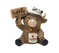 Genérico Cow Figure - Coffee Theme Resin Home Ornament, Cow Statue, Cows Figurines Resin Coffee Table Ornament | Animal Figurines For Living Room Farmhouse Workplace Bookshelf Holiday Party