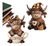 Genérico Cow Figurine - Portable Animal Figurines, Thanksgiving Resin Animal Sculpture, Resin Cow Statue Decor For Party Tiered Tray Garden Table Shelf Kitchen Home Coffee Bar Living and Room