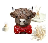 Genérico Cow Figurine Tabletop Scottish Farmhouse Bow Tie Decor