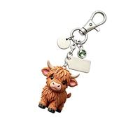 Genérico Cow Shape Keychain - Portable Key Ring For Smmooth Daily Organization, Robust Clip Attachment, 40g Weight 2cm Thickness, Resistant Durrable Material - For Traveling & Leisure Accessories