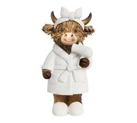 Genérico Cow Statue | Resin Rustic Realistic Cute Decor and Bathrobe Cow Decoration For Home, Bathroom, Bedroom, Living Room, Outdoor Garden, Yard, Patio, Farmhouse, and Office Display