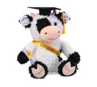 Genérico Cow Stuffed Animal - 9 Inch Graduation Plush Toy, Soft Collectible Figure with Hat, Decorative Companion Doll | Cute Celebration Gift for Home Preschool College School Display Use