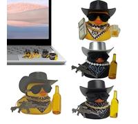 Genérico Cowboy Ducks Decor, Animal Desktop Collectibles, 2.36x1.97in Cute Cowboy Set, Decorative Animals Figurines, Duck Collectible for Baby Shower, Bookshelf, Bedside, Desk, Dining Table