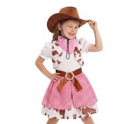Genérico Cowgirl Costume Set - 3 Pcs Kids Western Outfit | Hat Included