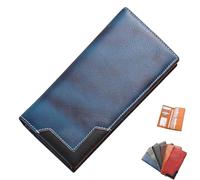 Genérico Cowhide Vintage Wallet, Genuine Leather Men's Long Handbag, Multifunctional Business Wallet, Leather Material (Style-F)