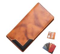 Genérico Cowhide Vintage Wallet, Genuine Leather Men's Long Handbag, Multifunctional Business Wallet, Leather Material (Style-B)