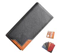 Genérico Cowhide Vintage Wallet, Genuine Leather Men's Long Handbag, Multifunctional Business Wallet, Leather Material (Style-D)