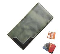 Genérico Cowhide Vintage Wallet, Genuine Leather Men's Long Handbag, Multifunctional Business Wallet, Leather Material (Style-E)