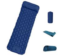 Genérico Coziya Matelas, 5cm Ultralight Inflatable Camping Mattress, Inflatable Sleeping Pad with Built-In Pillow, Anti-Slip Portable Foldable, for Traveling, Hiking, Camping, Beach (Dark Blue)