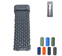Genérico Coziya Matelas, Camping Mattress, 5cm Ultralight Foot Operated Inflatable Sleeping Pad with Built-in Pillow, Suitable for Traveling, Mountaineering, Outdoor (Cool Gray)