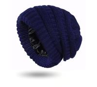 Genérico Cozy Cable Knit Beanie, Satin Lined Beanie, Cable Knit Warmth, Warm Skull Cap Winter Hats for Women Men (#4)