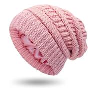 Genérico Cozy Cable Knit Beanie, Satin Lined Beanie, Cable Knit Warmth, Warm Skull Cap Winter Hats for Women Men (#2)