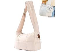 Genérico Cozy Dog Carrier Bag, Adjustable Dog Purse Carrier, with Safety Buckle, Soft Interior Papoose Bag (Beige)