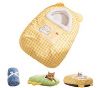 Genérico Cozy Enclosed Pet Cave Bed, Semi-Enclosed Plush Nest with Removable Cushion, 360° Nesting Design Washable Thickened Cats Beds for Indoor Cat,Small Dogs,Warm Hideaway