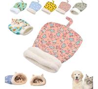 Genérico Cozy Pet Nest for Cats and Dogs, 2025 New Pickelect Cozy Pet Nest, Soft Cat Dog Sleeping Bag, Soft Self Warming Pets Hideway Sleeping Portable Handwoven Pets Bed(Pink Horse,Small)