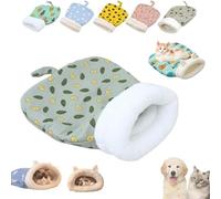 Genérico Cozy Pet Nest for Cats and Dogs, 2025 New Pickelect Cozy Pet Nest, Soft Cat Dog Sleeping Bag, Soft Self Warming Pets Hideway Sleeping Portable Handwoven Pets Bed(Avocado,Small)