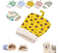 Genérico Cozy Pet Nest for Cats and Dogs, 2025 New Pickelect Cozy Pet Nest, Soft Cat Dog Sleeping Bag, Soft Self Warming Pets Hideway Sleeping Portable Handwoven Pets Bed(Yellow Bear,Large)