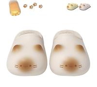 Genérico Cozy Plush Height Increase Slippers with Paw Prints, Cozy Plush Height Increase Slippers with Paw Prints, Waterproof (White,40-41)