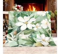 Genérico Cozy Plush Manta L 100x130cm Ramas Y Flores De Acuarela Manta de Franela Ropa de Cama cálida Suave de Forro Polar Verde Claro para Sofá Sala de Estar Oficina Coche Exterior Mantas