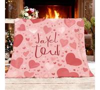 Genérico Cozy Plush Manta L 100x130cm Tema De CorazóN RomáNtico Manta de Franela Ropa de Cama cálida Suave de Forro Polar Rosa Claro para Sofá Sala de Estar Oficina Coche Exterior Mantas
