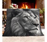 Genérico Cozy Plush Manta L 100x130cm Textura De LeóN Animal Manta de Franela Ropa de Cama cálida Suave de Forro Polar Gris para Sofá Sala de Estar Oficina Coche Exterior Mantas