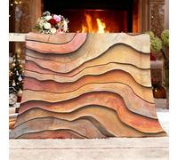 Genérico Cozy Plush Manta XL 130x150cm Abstracto Roca Ola Textura Manta de Franela Ropa de Cama cálida Suave de Forro Polar MarróN para Sofá Sala de Estar Oficina Coche Exterior Mantas