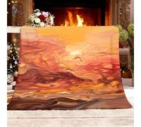 Genérico Cozy Plush Manta XXL 180x220cm Fluido De Nube Abstracta Manta de Franela Ropa de Cama cálida Suave de Forro Polar Amarillo Anaranjado para Sofá Sala de Estar Oficina Coche Exterior Mantas