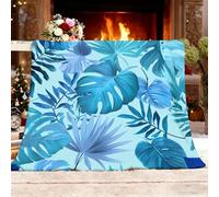 Genérico Cozy Plush Manta XXL 180x220cm Hojas De Plantas Modernas Manta de Franela Ropa de Cama cálida Suave de Forro Polar Verde Claro para Sofá Sala de Estar Oficina Coche Exterior Mantas