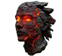 Genérico Cracked Soul Wall Light, 3D Resin Human Face Wall Sconce with LED Lava Glow, Realistic Shattered Effect Artistic Night Light for Bedrooms Living Room Corridor