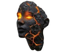 Genérico Cracked Soul Wall Light, 3D Resin Human Face Wall Sconce with LED Lava Glow, Realistic Shattered Effect Artistic Night Light for Bedrooms Living Room Corridor