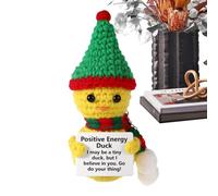 Genérico Craft Kit, Crochet Emotional Support, 4.33x2.36in Handmade Stress Relief Doll, Ducks Calming Toy, Inspirational Duck Plush for Lovers, Relief Present Kids and Adults