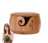 Genérico Craft Knitting Bowl - Wooden Yarn Crochet | Portable Wooden Yarn Crochet Bowl Holder | For Beginners And Enthusiasts, Rosewood Storage Accessory Organizer