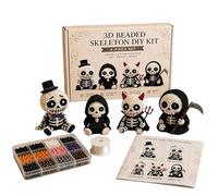 Genérico Crafting Set - 3D Beaded Skeleton | ABS Creative DIY Kit - 130g beaded skeleton activity, perfect for engaging kids and adults in festive Halloween decoration projects.