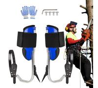 Generico Crampones de escalada en árboles | Crampones portátiles y equipo para escalada, kit de arnés de guante de mano, para entusiastas de los deportes de supervivencia Jungle Outdoor Indoor E