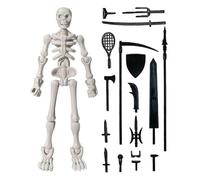 Generico Cráneo posicionable - 13 cm ABS | Esqueleto Humano móvil Figura Huesos Miniatura Juguete Decoración Escritorio Modelo Didáctico Hobby Amigo Casa Trabajo Escuela