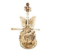 Genérico Crank Music Box - Music Box 3D Puzzles. Woodcraft Construction Building Kits | Mano Puzzle Piano, Wooden Violin Musical Instrument, Jigsaw Craft Kits Decorated With Butterfly Wings for Kids