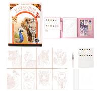 Genérico Creative Art Watercolor Stress Relief Kit,Paint Watercolor Books Painting Kit,Portable Foldable Travel Painting Book for Beginners and Enthusiasts Gifts