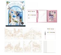 Genérico Creative Art Watercolor Stress Relief Kit,Paint Watercolor Books Painting Kit,Portable Foldable Travel Painting Book for Beginners and Enthusiasts Gifts