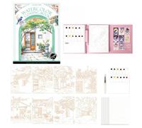 Genérico Creative Art Watercolor Stress Relief Kit,Paint Watercolor Books Painting Kit,Portable Foldable Travel Painting Book for Beginners and Enthusiasts Gifts