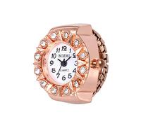 Genérico Creative Cool Elastic Dial Watch Quartz Ring Watch Steel Analog Finger Quartz Women's Watch Sombrero Pulsera Gorro Reloj (C, One Size)