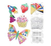 Genérico Creative Foil Stickers - Kids Art Craft for Fun Travel | EVA Board with Aluminum Foil Sticker, 270g Lightweight Painting Set, 21cm Size, Multi Purpose Sticky Crafts for Children