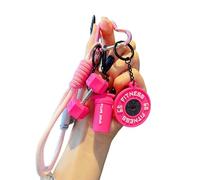 Genérico Creative Mini Gym Barbell Plate Keychain, Dumbbell & Weights Keychain, Fitness Workout Mini Accessories (Rose Red)