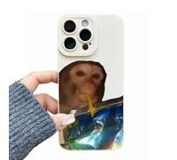 Genérico Creative Monkey Pattern Phone Case for iPhone 17/16/15/14/13/12/11 Pro MAX, Funny and Cute Monkey Phone Case, Shockproof TPU Protective Cover (J,for iPhone14PLUS)