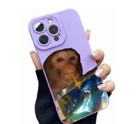 Genérico Creative Monkey Pattern Phone Case for iPhone 17/16/15/14/13/12/11 Pro MAX, Funny and Cute Monkey Phone Case, Shockproof TPU Protective Cover (I,for iPhone16PROMAX)