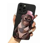 Genérico Creative Monkey Pattern Phone Case for iPhone 17/16/15/14/13/12/11 Pro MAX, Funny and Cute Monkey Phone Case, Shockproof TPU Protective Cover (L,for iPhone13MINI)