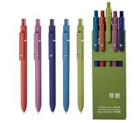 Genérico Creative Note Tools - Gel Ink Pens for Journaling | Stainless Tip with Soft Barrel, 0.5mm Fine Point, Retractable Writing Style, Black Ink Flow, Set of 5 Comfortable Office, School Use