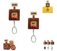 Genérico Creative Wooden Key Hooks with Funny Facial Expressions - 2026 New Cute Wooden Key Hooks, for Wall, Hallway, Door Board Entryway Key Holder Unique Home Décor (Raised Eyebrow,2PCS)